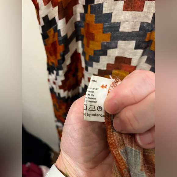 Eskandar Mughal tile linen dress sz 2 (ptp 23” oversized fit) - Picture 9 of 9